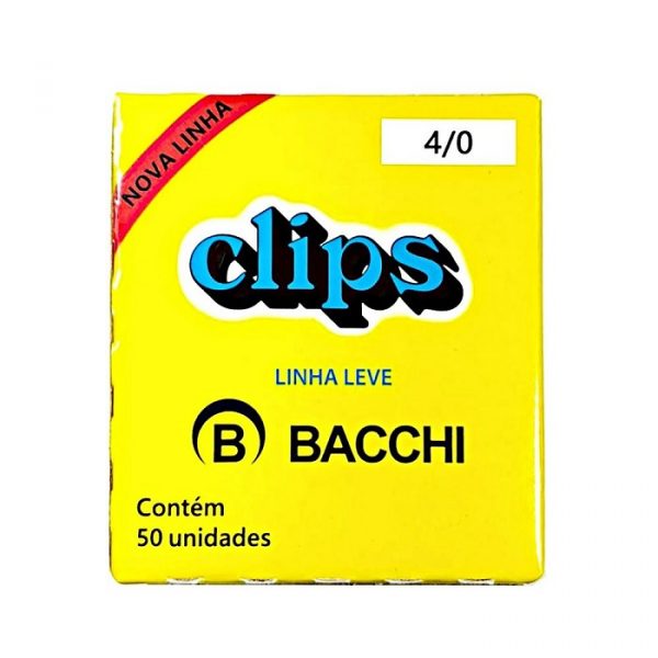 Clips Bacchi Galvanizado N4/0 50Grs 50 Unidades Pacote C/10 Caixas