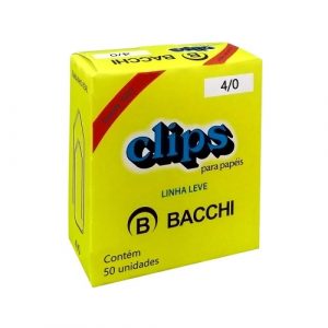Clips Bacchi Galvanizado N4/0 50Grs 50 Unidades Pacote C/10 Caixas
