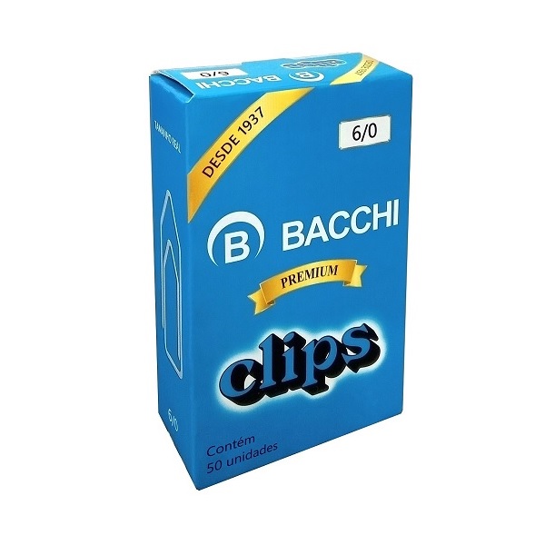 Clips Bacchi Galvanizado N6/0 Premium C/50 Unidades