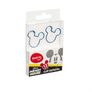Clips Especial Mickey Mouse Face Azul C/12 Unidades Molin 22693
