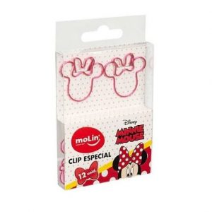 Clips Especial Minnie Mouse Face Rosa C/12 Unidades Molin 22397