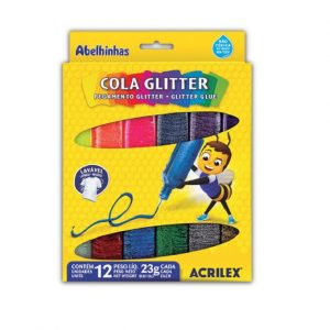 Cola Acrilex com Glitter 12 cores 23grs 02922