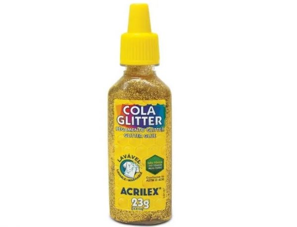 Cola Acrilex Com Glitter Ouro 201 23grs