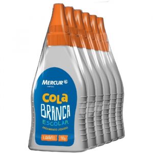 Cola Branca 90grs Mercur C/6 Unidades