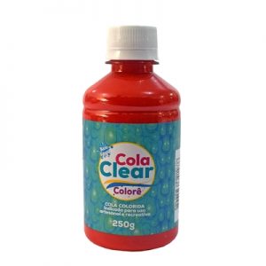 COLA CLEAR COLORE GLITTER FUNNY VERMELHO 250GRS