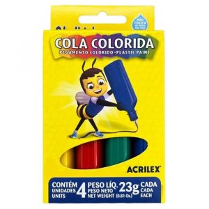 Cola Colorida 23g 4 Cores Plastic Paint Acrilex
