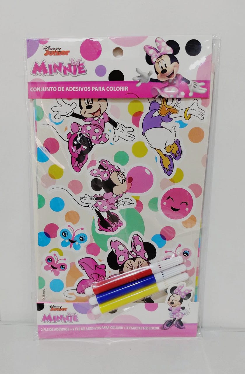 Conjunto Adesivos Para Colorir Minnie + 3 Canetas VMP 20556947