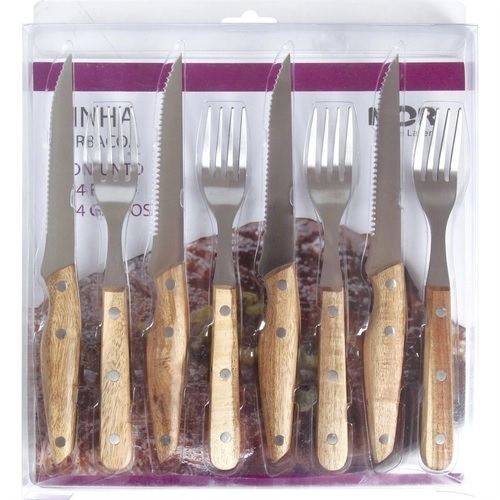 CONJUNTO FACAS E GARFOS MOR 8 PECAS BARBACOA 003914