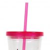 Copo Com Canudo Tritan Glitter Container Hello Summer Pink 450ml Dermiwil 37711