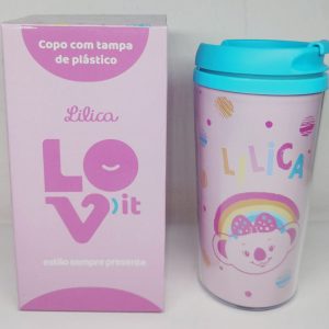 Copo Plástico Com Tampa 350ml Lilica Ripilica Lov It Pink Party Pacific 7713148