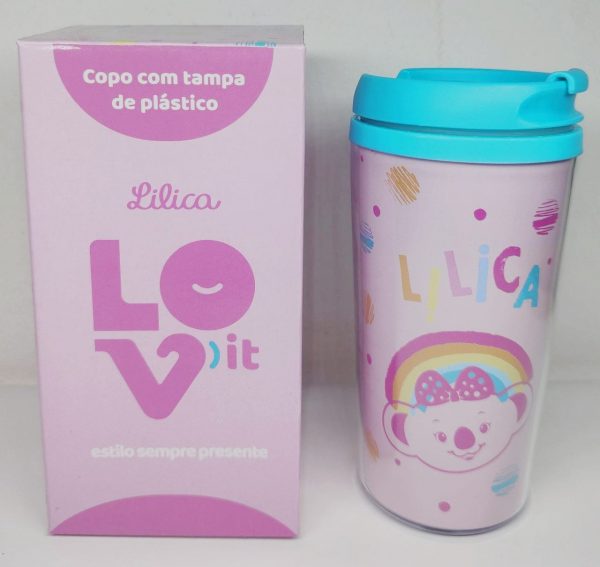 Copo Plástico Com Tampa 350ml Lilica Ripilica Lov It Pink Party Pacific 7713148