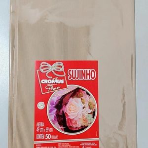 Embalagem Para Flores Cromus Listras Kraft Pacote 50 Unidades