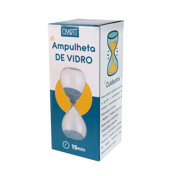Enfeite Decorativo Ampulheta De Vidro 16.5cm Charti 5270