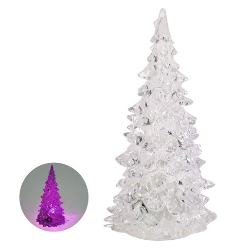 Enfeite Natal Arvore Acrilica Com Luz Piscante 15,5cm - Art Christmas