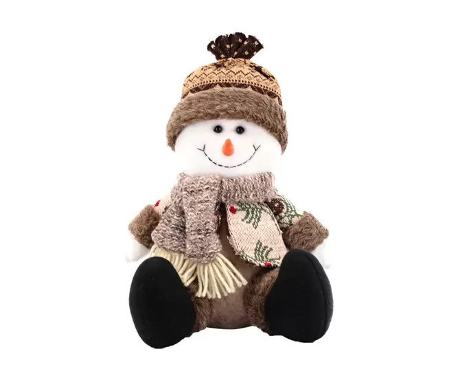 Enfeite Natal Boneco De Neve Sentado 30cm Tricô Forest – Magizi