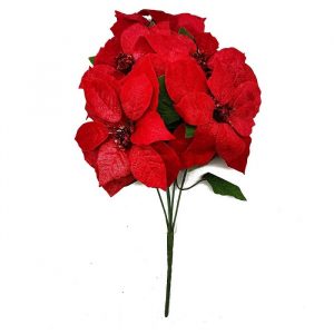Enfeite Natal Bouquet Bico De Papagaio Glitter Vermelho 48cm - Magizi 25992