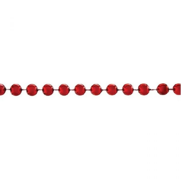 Enfeite Natal Corrente Cordão Bolinhas 06mm 1,80mts Vermelho - Magizi 1275