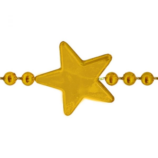 Enfeite Natal Corrente Cordão Estrelas Douradas 5P 2,7 Metros Dourado Magizi 25010