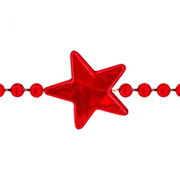 Enfeite Natal Corrente Cordão Estrelas Vermelhas M28 2,7 Metros Magizi 25011