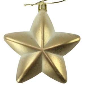 Enfeite Natal Estrela 10cm Branco / Dourado - Magizi