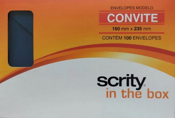 Envelope Convite 160x235mm Azul Marinho Scrity C/100 Unidades 76085