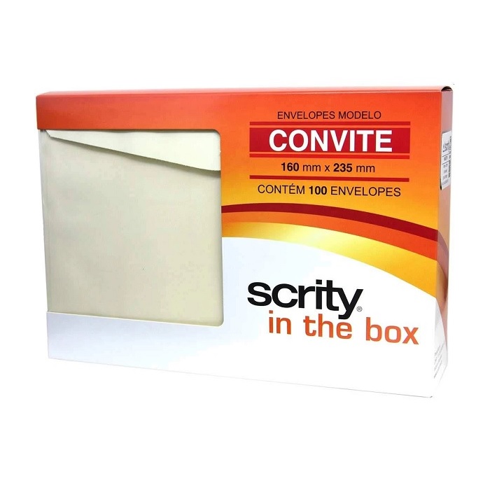 Envelope Convite Colorido Creme Marfim C/100 Unidades Scrity CCP47001