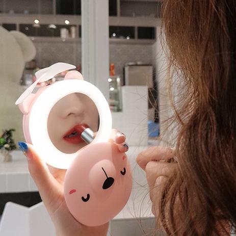 Espelho Portátil com LED para Maquiagem