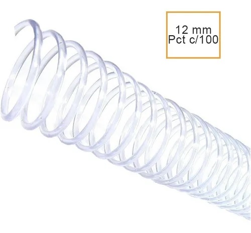 Espiral Para Encadernação 12mm Cristal C/100 Unidades