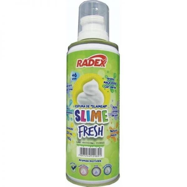 Espuma Slime Fresh Radex 200ML Verde Maça Verde
