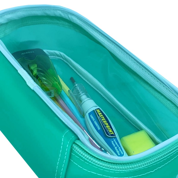 Estojo Box Jumbo Silicone Neon Sortidos Fizz Papelaria Criativa