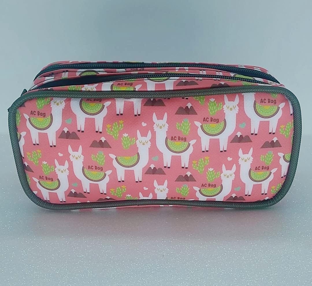 Estojo Escolar Duplo AC BAG Lhama Rosa 80