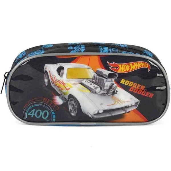 Estojo Escolar Hotwheels Azul EI37244HWAZ - Papelaria Criativa