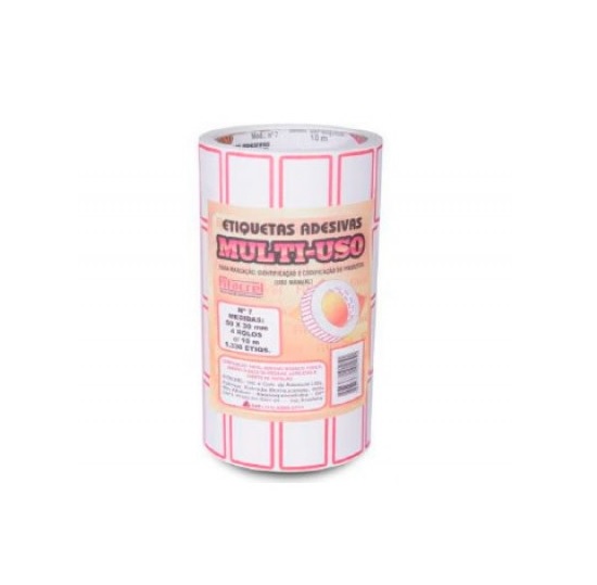 Etiqueta Adesiva N7 50 x 30mm 10mts 1.320 Etiquetas C/04 Rolos - Fitacrel