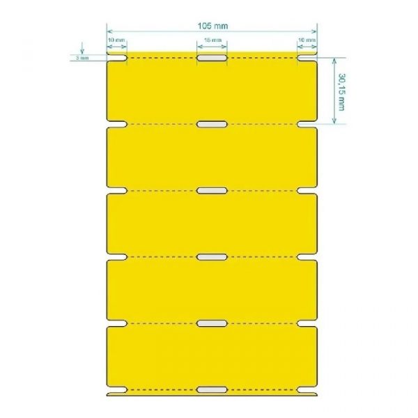 Etiqueta Adesiva para Gôndola 105 x 30 mm Amarelo Com 1000 Unidades - Thermoflexo