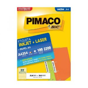 Etiqueta Pimaco A4 Laser 354 N22 100Fls 25,4X99,0MM