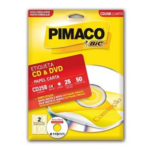 ETIQUETA PIMACO CARTA LASER 25B N02 25FLS CD/DVD 115MM