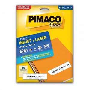 Etiqueta Pimaco Inkjet + Laser Carta 6281 N20 25Fls 25,4X101,6mm