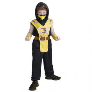 Fantasia Ninja Amarelo Infantil G Fantasia Super