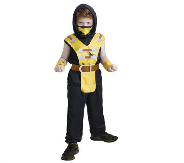 Fantasia Ninja Amarelo Infantil GG Fantasia Super