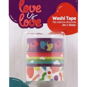 Fita Adesiva Washi Tape Jocar Love Is Love C/3 Unidades 15mmx3m 79162