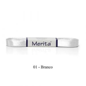 Fita Cetim Branco 9,5mm C/10 Metros - Merita FCS010/09