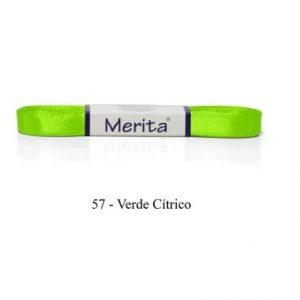 Fita Cetim Verde Citrico 15mm C/10 Metros - Merita FCS010/15