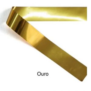 Fita Metaloide 10mm Ouro 50 Metros Lantecor 1670