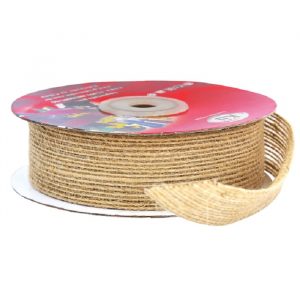 Fita Presente 25mm Juta Natural Rolo 10Mts Kit 528854