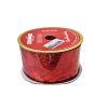Fita Presente Aramada 38mm Tecido Glitter Vermelho Metro - Cromus 1011809