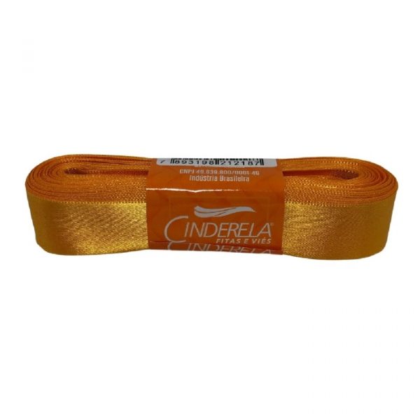 Fita Presente Cetim Cinderela Amarelo Ouro 005 15mm N°3 Rolo 10 Metros