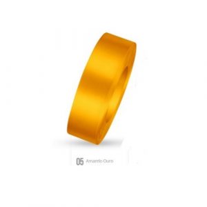 Fita Presente Cetim Cinderela Amarelo Ouro 005 22mm N°5 Rolo 50 Metros