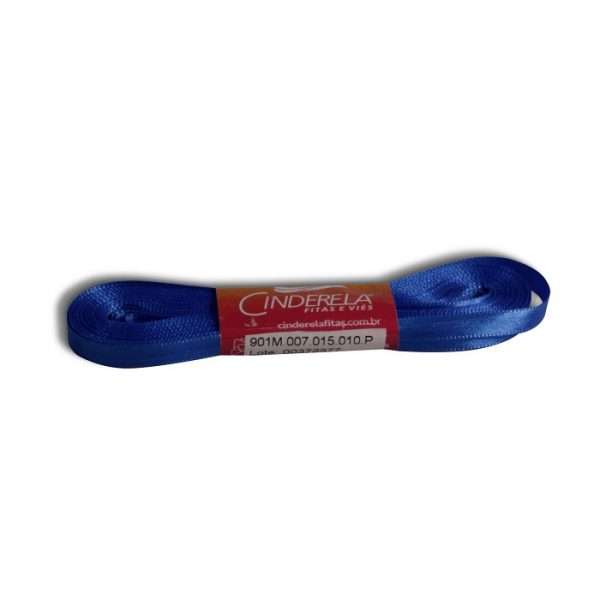 Fita Presente Cetim Cinderela Azul Royal 015 07mm N°1 Rolo 10 Metros