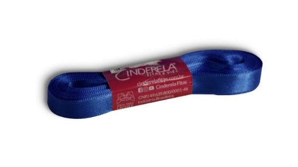 Fita Presente Cetim Cinderela Azul Royal 015 10mm N°2 Rolo 10 Metros