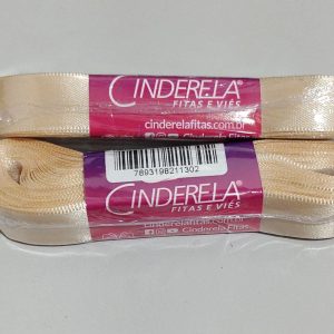 Fita Presente Cetim Cinderela Champagne 030 15mm N°3 Rolo 10 Metros